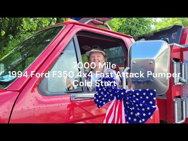 7000 Miles! 1994 Ford F350 4x4 Fast Attack Pumper Cold Start