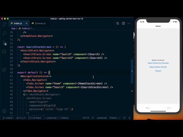 Getting Started with React Navigation v5 - Stack, Tabs, Drawer, Authentication