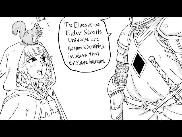 Pelinal Whitestrake Explains Elves | comic by baalbuddy