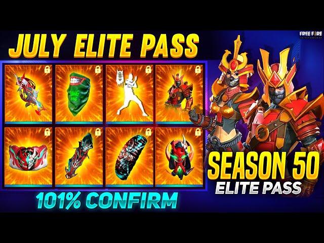 July elite pass free fire 2022 | July elite pass 2022 | free fire season 50 elite pass full review