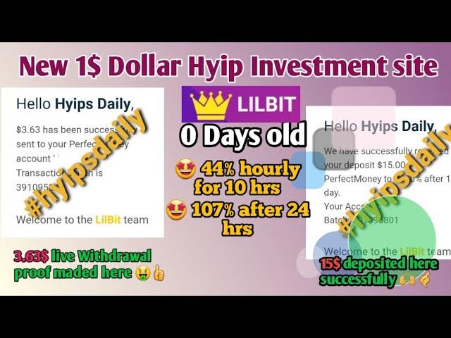 Lilbit.biz, new 1$ dollar hyip investment site! Earn 107% for 24 hrs! 15$ live deposit #hyipsdaily