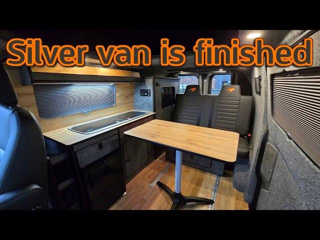 The silver campervan van is finished.