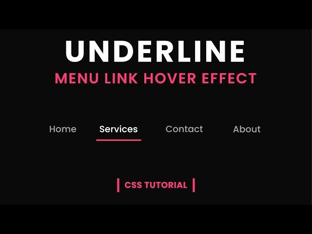 Draw Underline Link Hover Effect | CSS Menu Hover Effect