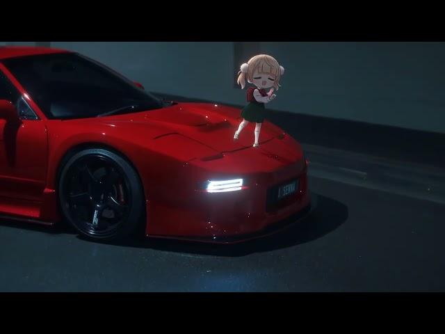 Anime girl dancing infront of car