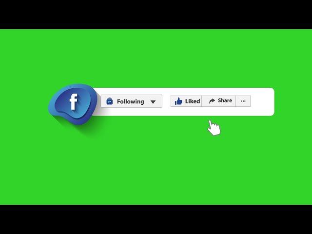 Facebook follow, like and share button green screen  with sound || No Copyright