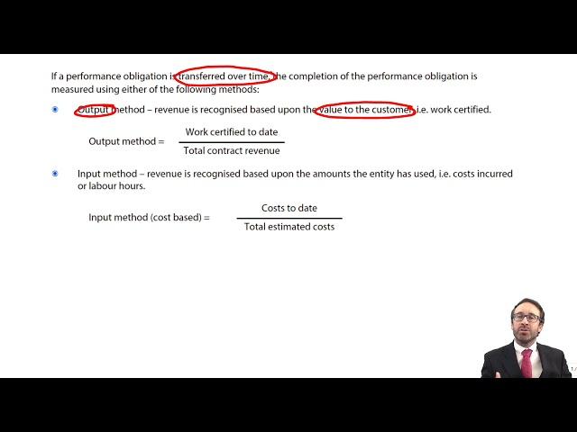 Revenue - Performance obligations over time (output and input) - ACCA Financial Reporting (FR)