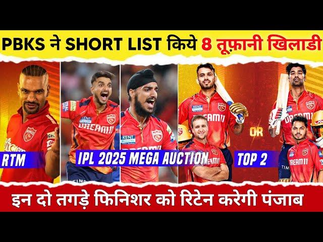 IPL 2025 - Punjab Kings Short List Players | PBKS Retained Players | Punjab Kings News