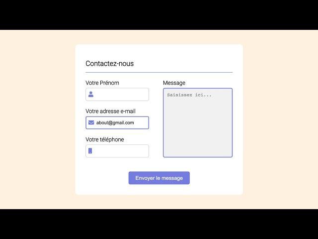 Comment créer un Beau Formulaire de Contact en HTML & CSS !