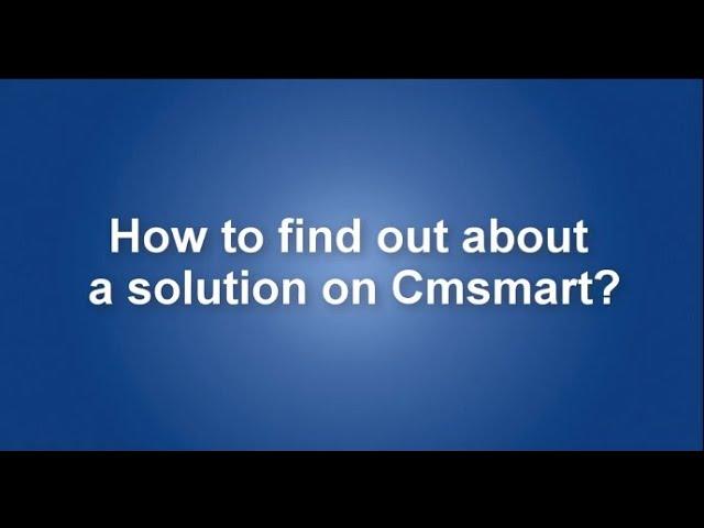 How to find out about a solution on Cmsmart?