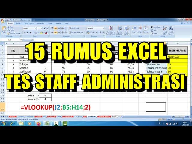 15 Rumus Excel untuk TES Admin Kantor