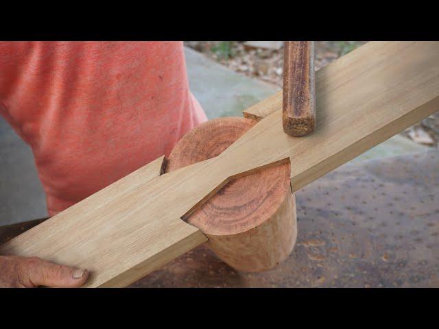 Awesome Simple Connecting Round Wooden Posts And Wooden Bars Without Nails,Best Japanese Wood Joints