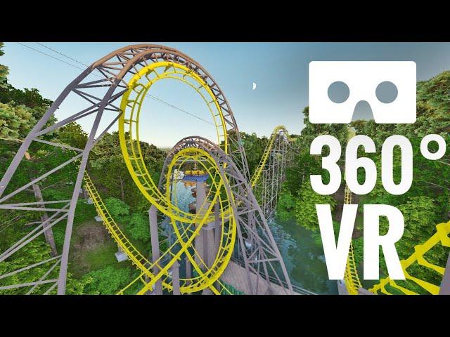 [360 video] Busch Gardens 360° VR Box Roller Coaster POV Virtual Reality