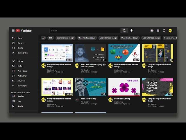 How to make a website like youtube using HTML & CSS | Responsive design