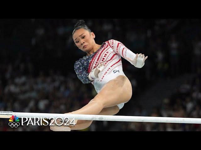 Suni Lee SMASHES uneven bars routine to help U.S. win women's gymnastics team gold | Paris Olympics