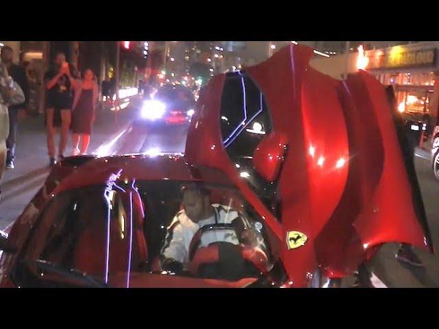 Lewis Hamilton Turns Heads In His $1.2M Ferrari LaFerrari At Kevin Hart's B-Day Bash