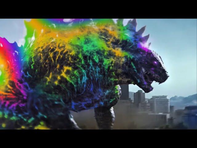 All Evolved Godzilla Scenes but He’s Rainbow