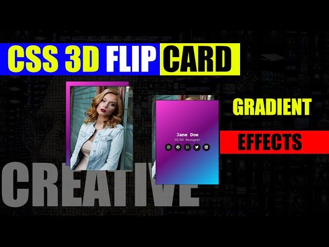 3D Flip Card Effect On Hover Using Only HTML & CSS | CSS 3D Flipping Card Hover Effect