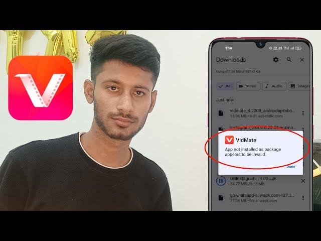 vidmate app not installed as package appears to be invalid | chrome