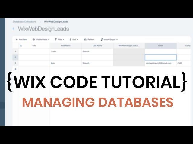 Managing and Editing Databases in Wix - Wix Code Tutorial 2018