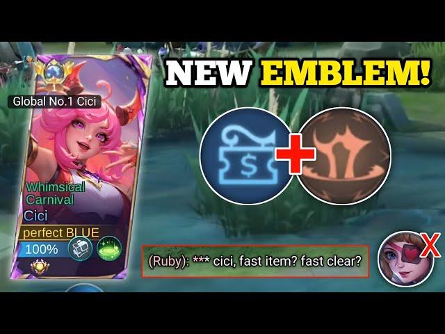 CICI NEW EMBLEM FOR FAST ITEM AND FAST CLEAR! (must try!) | CICI VS. RUBY -MLBB