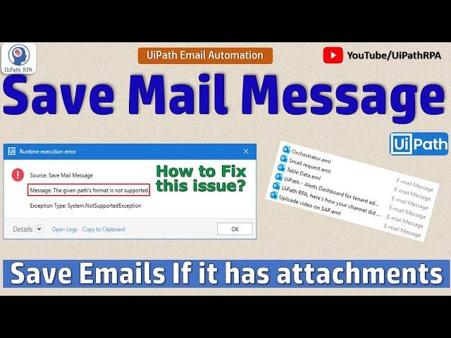 Save Mail Message UiPath | UiPath Email Automation | UiPathRPA