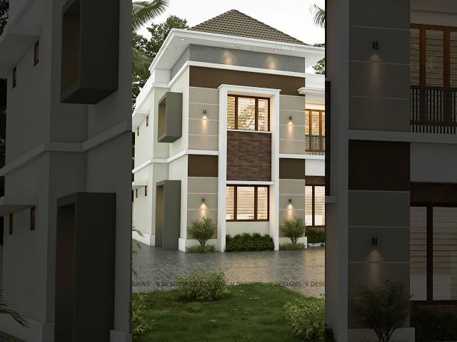 4 Bhk Home Design  Area : 2650 Sqft home | project location : Thrissur