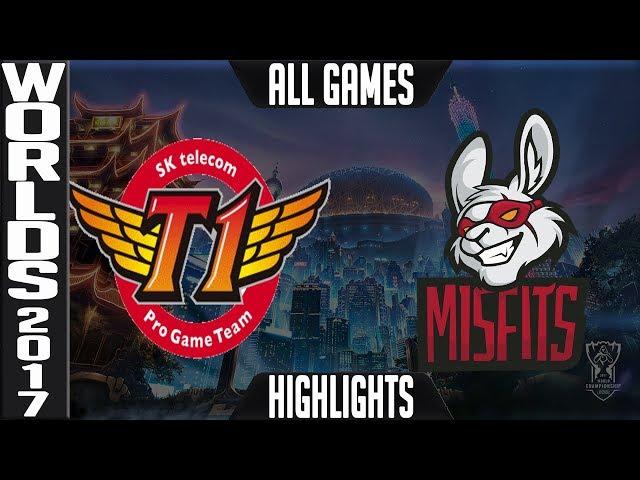 SKT vs MF Highlights ALL GAMES - Worlds 2017 Quarterfinals - SK Telecom T1 vs Misfits ALL GAMES
