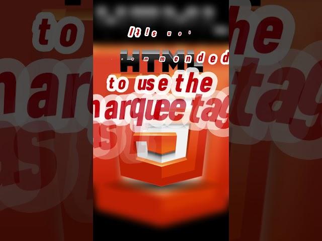 Marquee Tag in HTML is outdated after CSS & JavaScript #shorts #htmlfacts