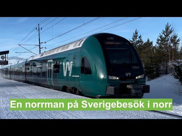 En norrman på Sverigebesök i norr - Norske tog BM75 provkörs längs Botniabanan