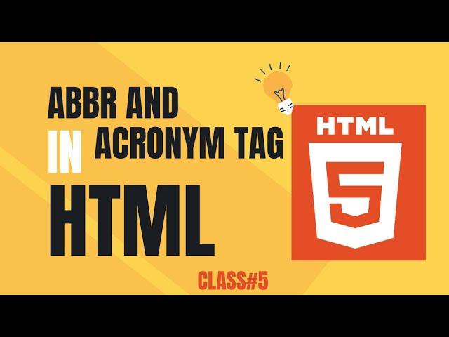 HTML 5 Abbreviation And Acronym Tag|How To Give These Tags#coding #tech