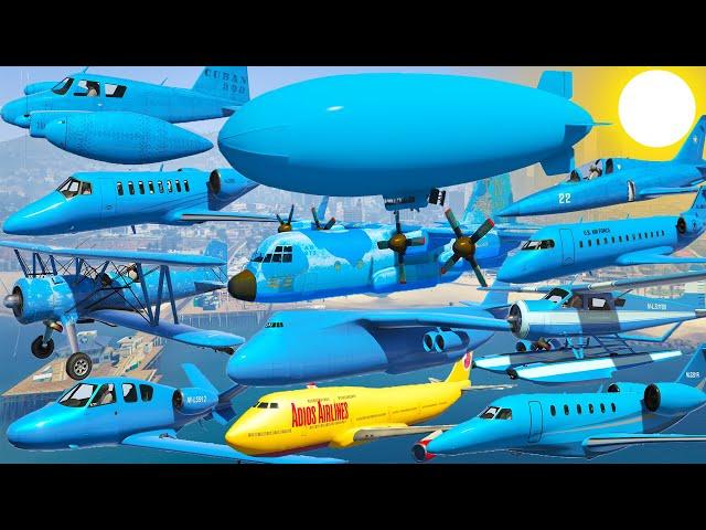 GTA V: Every Ultra Blue Airplanes Summer Sunny Take Off Test Flight Landing Gameplay