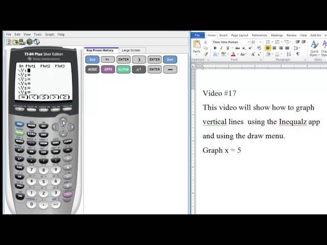 TI-84 Tutorial: Graphing Vertical Lines (x = 5)
