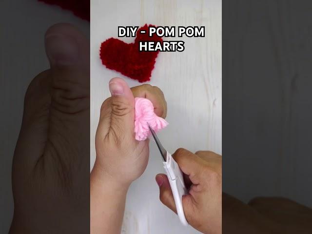 Easy way to make pompom hearts #shorts #trending #viral #easycraft #diy #hearts #pinaycrafter