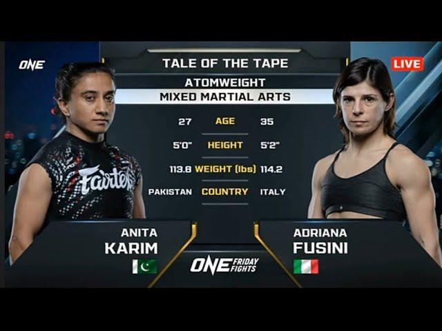 Anita Karim Vs Adriana Fusini | One Friday Fights | One Championship | Bangkok, Thailand | MMA