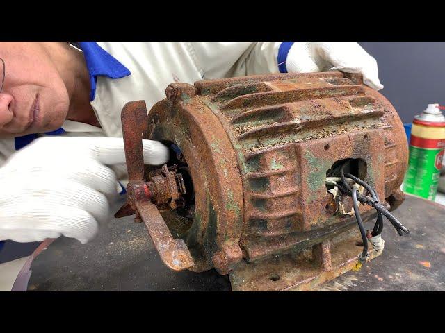 Restoration Of Old Badly Damaged Electric Motors // Old Electric Motor Restorations Skills