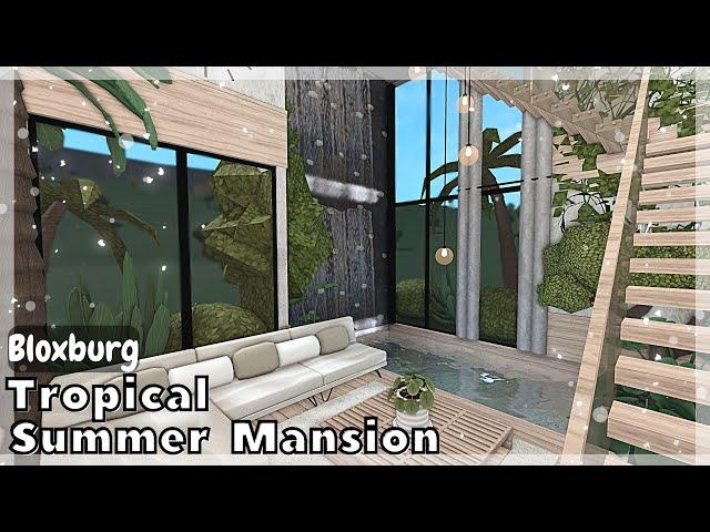 BLOXBURG: Tropical Summer Mansion Speedbuild (interior + full tour) Roblox House Build