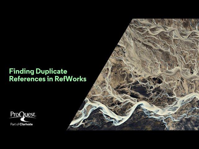 Finding Duplicate References in RefWorks