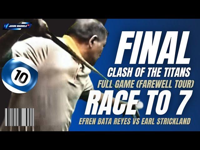 ⭐ Efren Reyes Full Game Final Clash of the Titans Race to 7 vs Earl Strickland Billiards #efrenreyes
