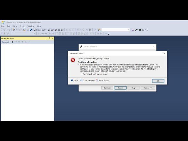 HOW TO FIX CANNOT CONNECT TO SQL SERVER ERROR