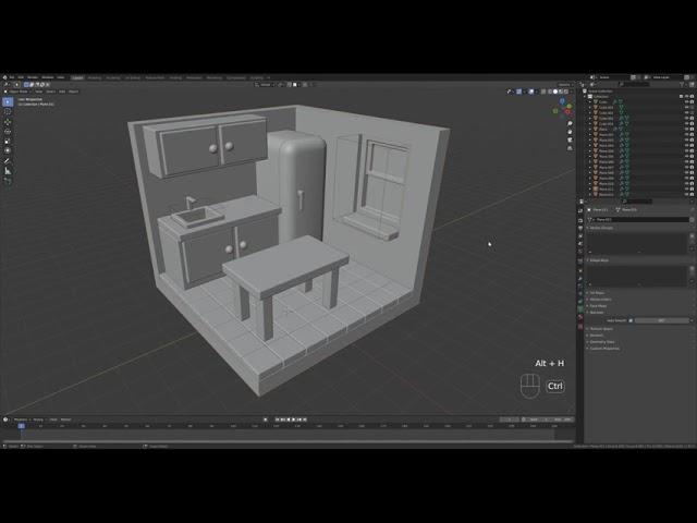 Stylized Isometric Kitchen Full Tutorial in Blender 2 93