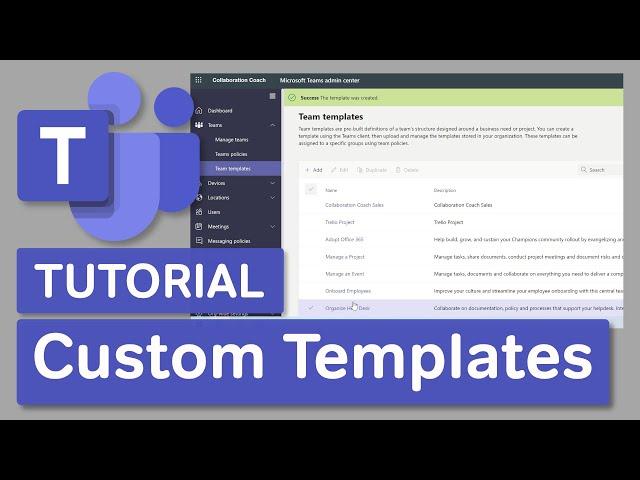 Microsoft Teams | Create a Custom Teams Template - Admin Tutorial