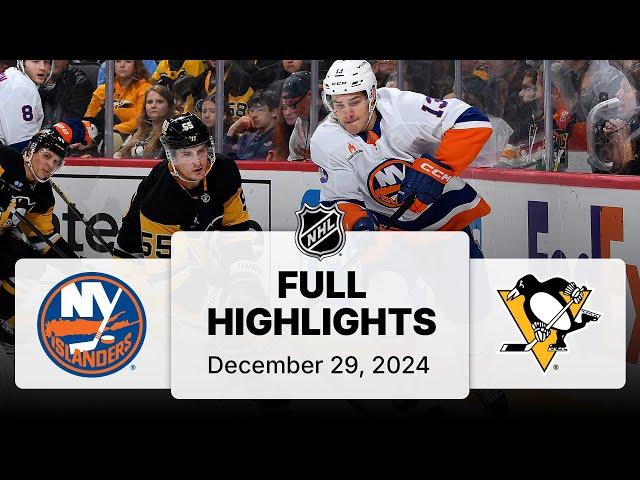 NHL Highlights | Islanders vs. Penguins - December 29, 2024