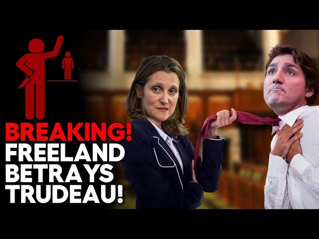 Freeland BACKSTABS Trudeau to STEAL HIS JOB!