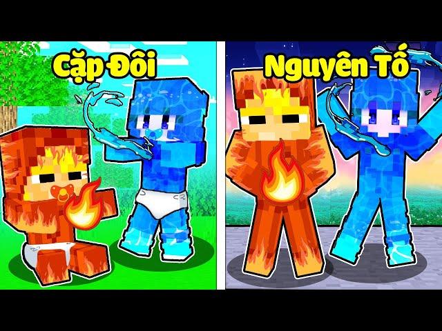 TÔ GÀ THỬ THÁCH 24H TRỞ THÀNH CẶP ĐÔI NGUYÊN TỐ LỬA VÀ NƯỚC CÙNG NABEE TRONG MINECRAFT