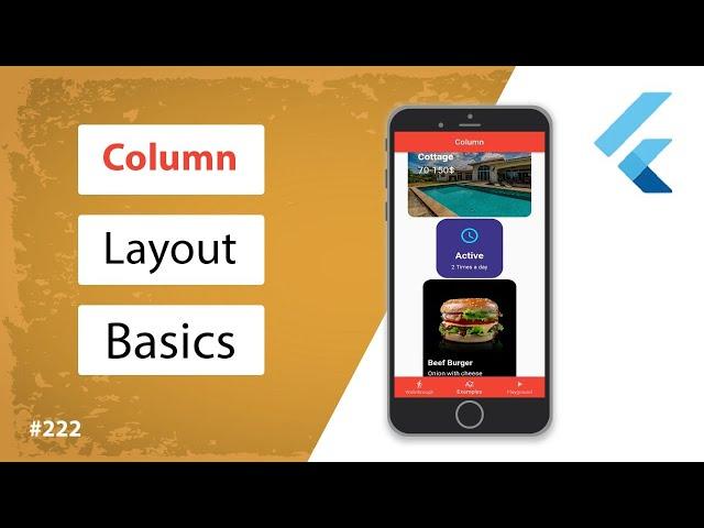 Flutter Tutorial - Column Layout Basics 1/3 - Row, Column, Stack