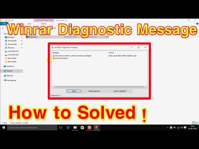 How to Solve winrar diagnostic message for windows 10 [Digital Expo]