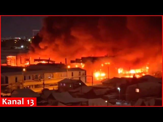 Strong overnight fire in Russia’s Novosibirsk city