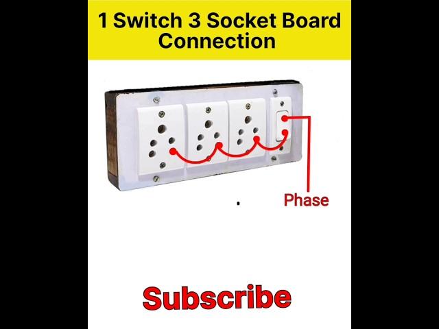 1 Switch 3 Socket Extension Board Connection | Extension Board | Shorts | Ytshort | Viral