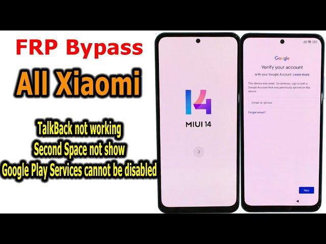 FRP Bypass Google account lock all Xiaomi MIUI 14, android 13 latest security