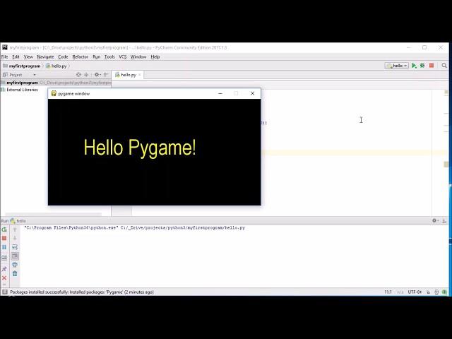 Learning Python 08: Setting up PyCharm and PyGame